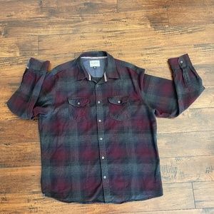 Flag & Anthem Brushed Knit Plaid Button Front Shirt, XXL